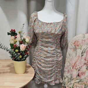 Floral Ruched Dress